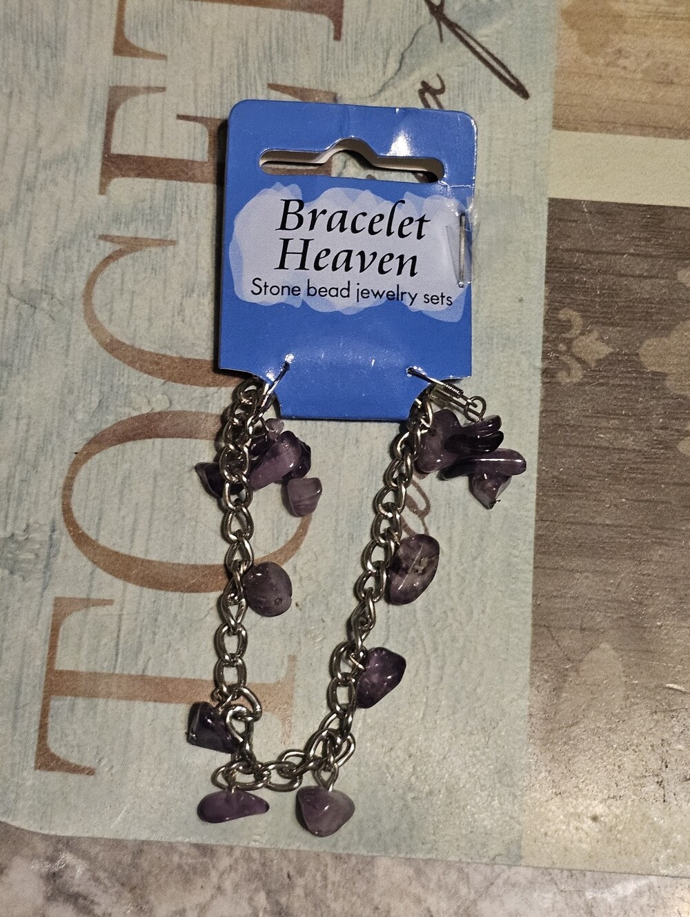 Bracelet Heaven silver tone amethyst bracelet & earrings jewelry set